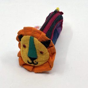 Barbara Samsoni Handmade Hand Woven Dyed Lion Zip  Pouch Pencil Case